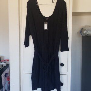 City Chic Black Sweater Shorts Size 16